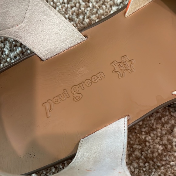 Paul Green sandal Mindy Platform orange suede with gold velcro strap 9… - Picture 3 of 11